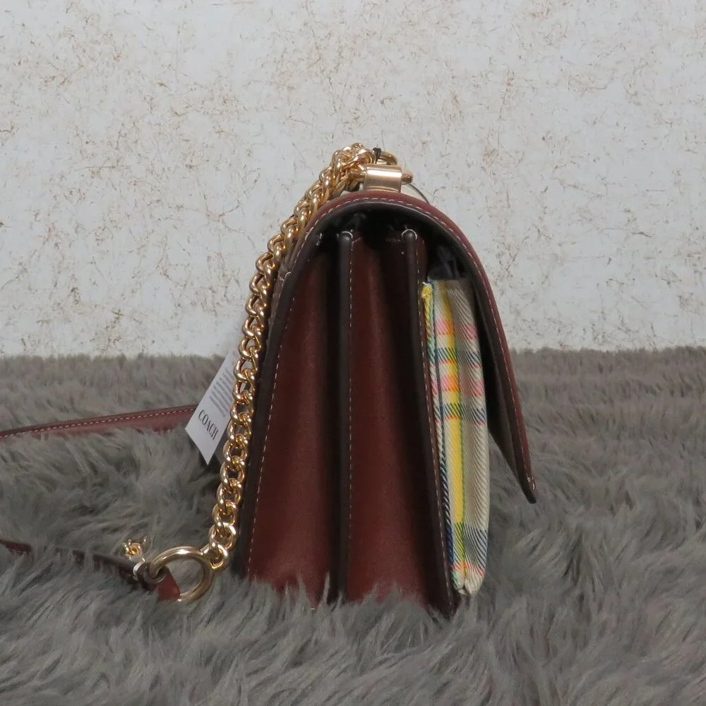 Coach Canvas Plaid Klare Crossbody (Dark Natural) - Picture 4 of 6